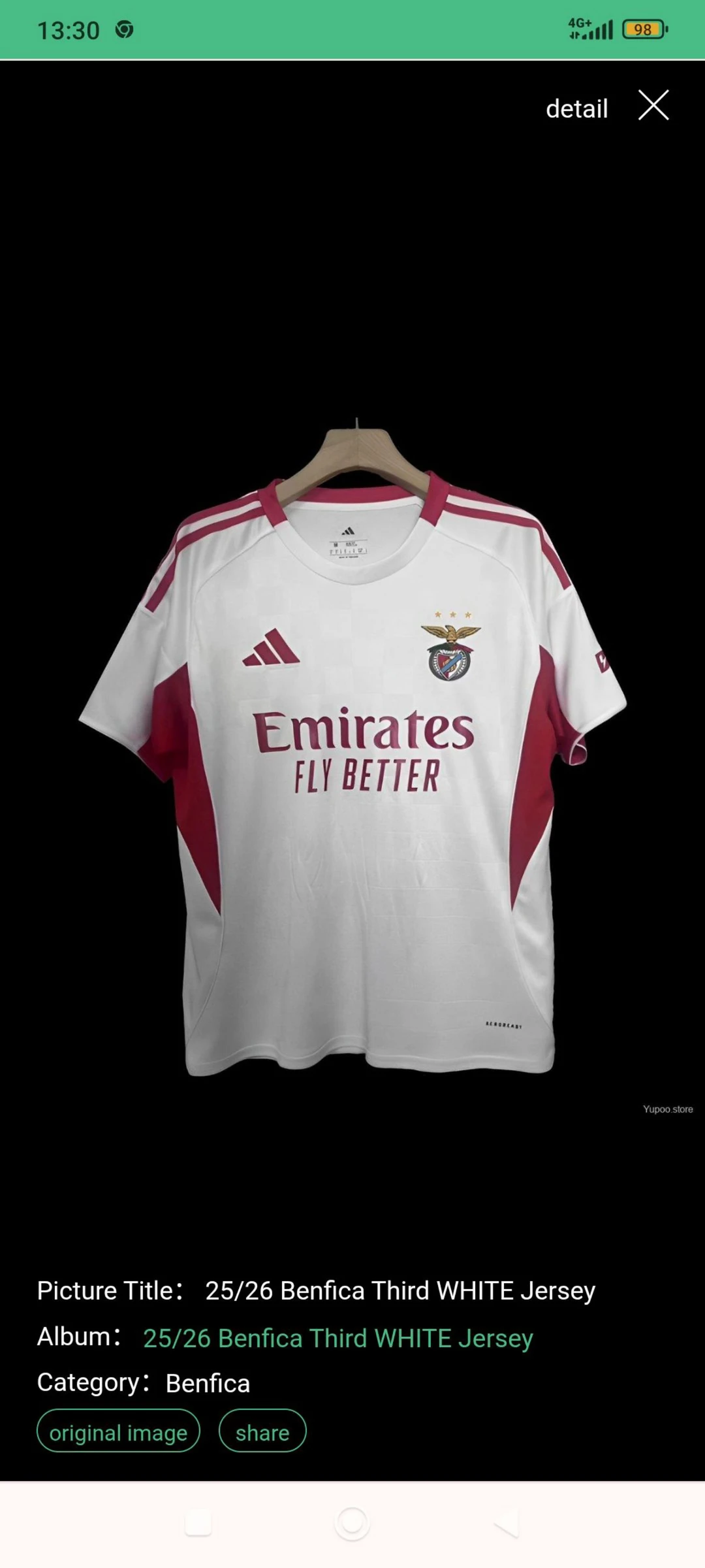 Camisola Benfica Alternativa 